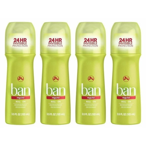 Ban Anti-Perspirant Deodorant Regular 24HR Odor Protection, 3.5 oz, 4-Pack