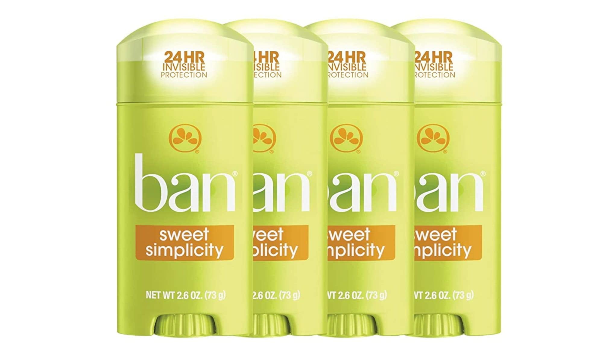 Ban Antiperspirant Deodorant, Invisible Solid, Sweet Simplicity, 2.6 Ounce (Pack of 4)
