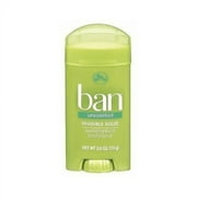 Ban Antiperspirant & Deodorant Invisible Solid Unscented, 2.6 oz, 6 Pack