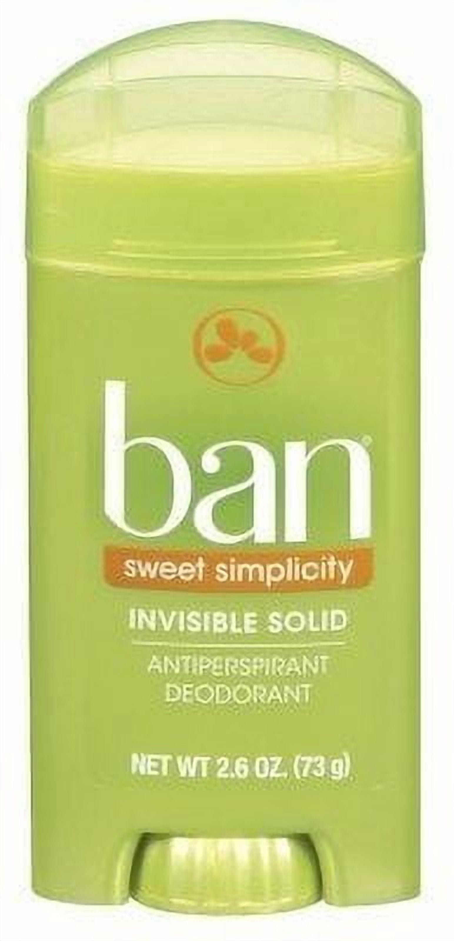 Ban Deodorant 2.6oz Invisible Solid Sweet Simplicity 2 Pack