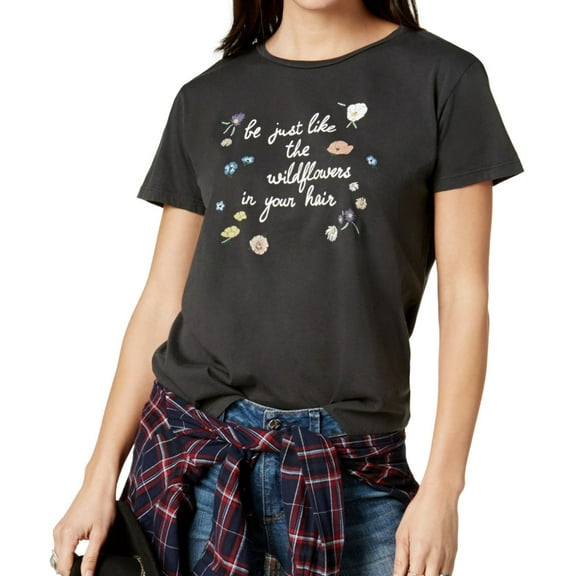 ban.do Womens Casual Graphic T-Shirt, Black, X-Small