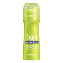 Ban Invisible Roll-On Antiperspirant Deodorant, Powder Fresh, 3.5 oz