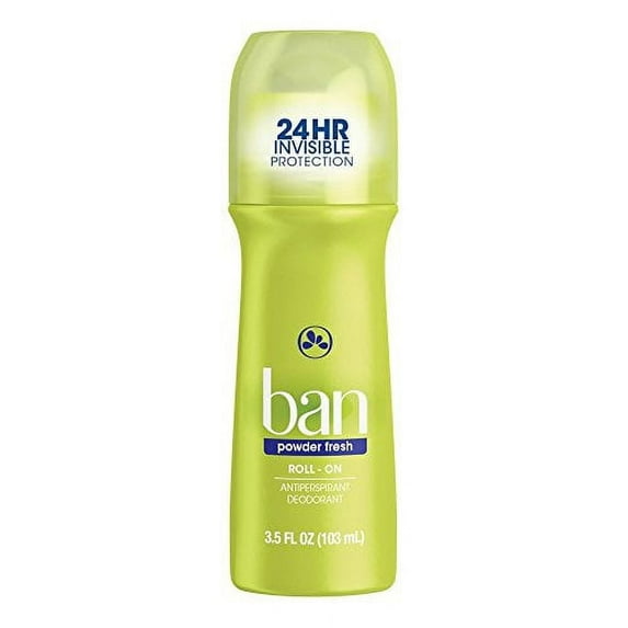 Ban Roll-On Antiperspirant Deodorant, Powder Fresh, 3.5oz