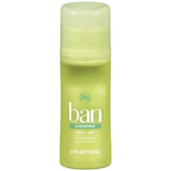 Ban Roll-On Deodorant, Unscented - 3.5 oz