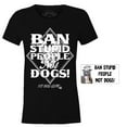thumbnail image 1 of Ban Stupid People Not Dogs Version II Fitted Pit Bull T-Shirt Womens & Magnet Multi-pack, Pitbull Mom Gift (Large), 1 of 1