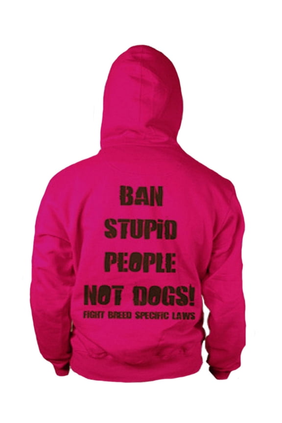 Ban Stupid People Not Dogs Womens' Hoodie, Pitbull Gift, Pit Bull Mom Gift (XL)