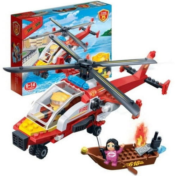 DDI 2361718 Rescue Chopper Building Block Sets - 122 Piece - Case of 16