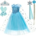 thumbnail image 1 of BanKids Princess Fancy Dress Elsa Costume Elsa Dress Up for Toddler Girls Costume 4T-5T(D56), 1 of 5