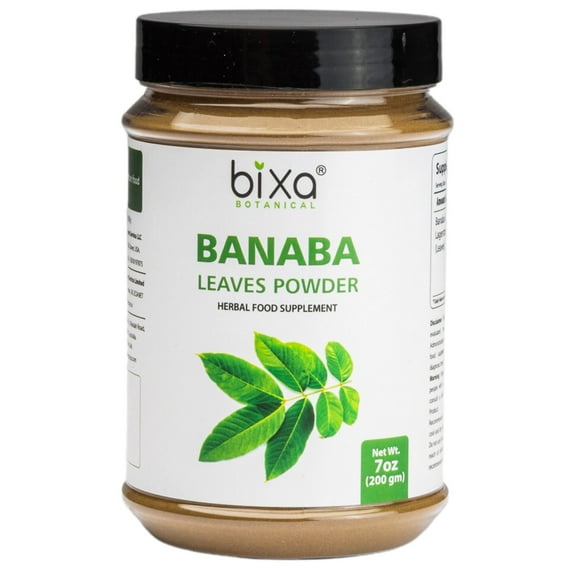Banaba Leaf Powder 7 Oz (200g) (Lagerstroemia speciosa), Good for Diabetes | Natural Antioxidants Supplement, Anti- Diabetic Superfood | Bixa Botanical