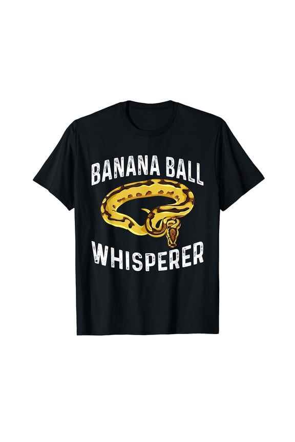 Banana Ball python Whisperer Black T-Shirt