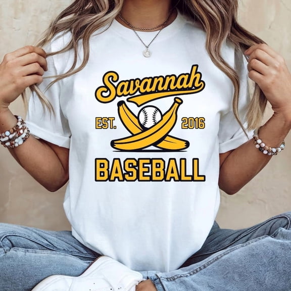 Banana Baseball Graphic Shirt Game Day Sports Design Unisex Cotton T-Shirt, Size S-5XL