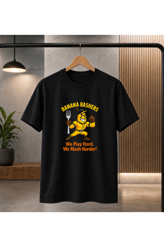 Banana Bashers Baseball Funny Banana Fork T-Shirt, for men & women, S-5XL