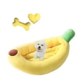 Image showcasing Banana Bed for Dogs, Banana Dog Bed, Pet Nest Cute Soft Washable ...