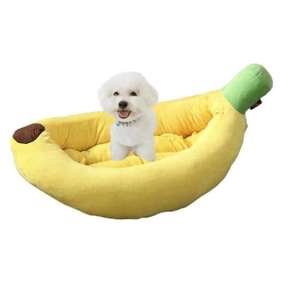 Banana Bed for Dogs, Soft Washable Banana Pet Bed with Removable Cushion for Dogs & Cats