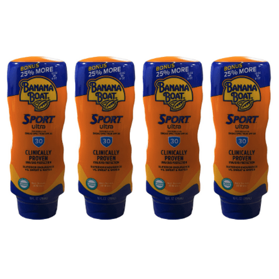 Banana Boat 4-Pack Sport Ultra SPF 30 Broad Spectrum Sunscreen Lotion 01/26 Exp