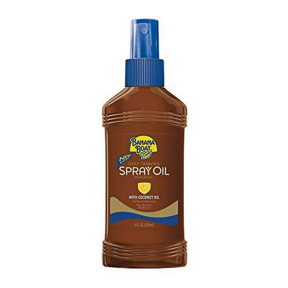 Banana Boat Dark Tanning Oil Sunscreen Spray SPF 4, 8 oz, 6 Pack