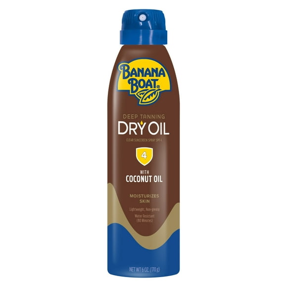 Banana Boat Deep Tanning Dry Oil Clear Spray Sunscreen SPF 4, 6oz