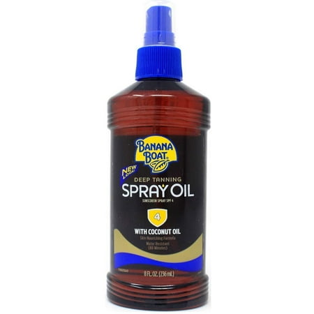 Banana Boat Deep Tanning Moisturizing Spray Oil w/ Coconut Oil SPF 4, 8 oz