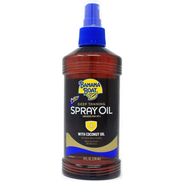Banana Boat Deep Tanning Moisturizing Spray Oil w/ Coconut Oil SPF 4, 8 oz
