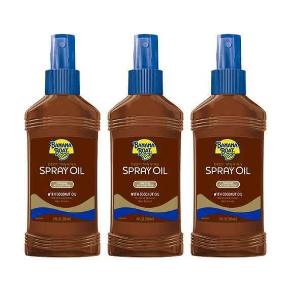 Banana Boat Deep Tanning Oil Pump Spray - 8 Ounces (Pack of 3)