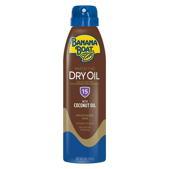 Banana Boat Dry Oil Clear Sunscreen Spray SPF 15, 6 oz