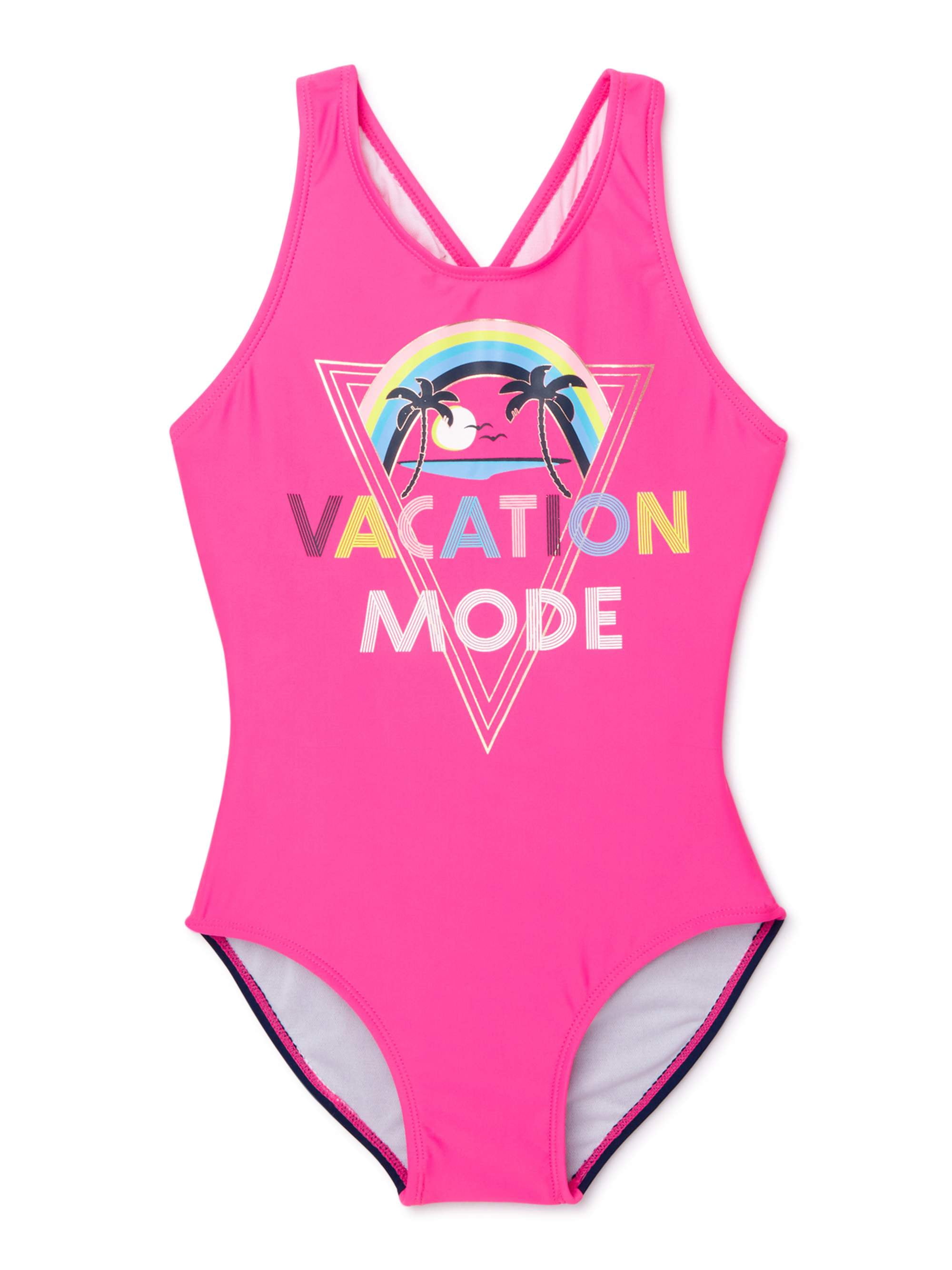 Banana Boat Girls Graphic Crossback OnePiece Swimsuit with UPF 50