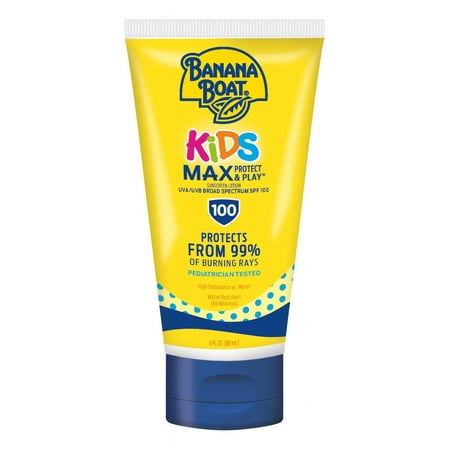 Banana Boat Kids Max Protect & Play Broad Spectrum Sunscreen SPF 100 4 oz (Pack of 2)