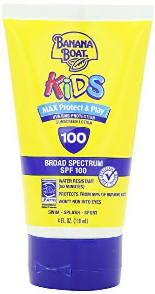 Banana Boat Kids Max Protect & Play Broad Spectrum Sunscreen SPF 100 4 oz