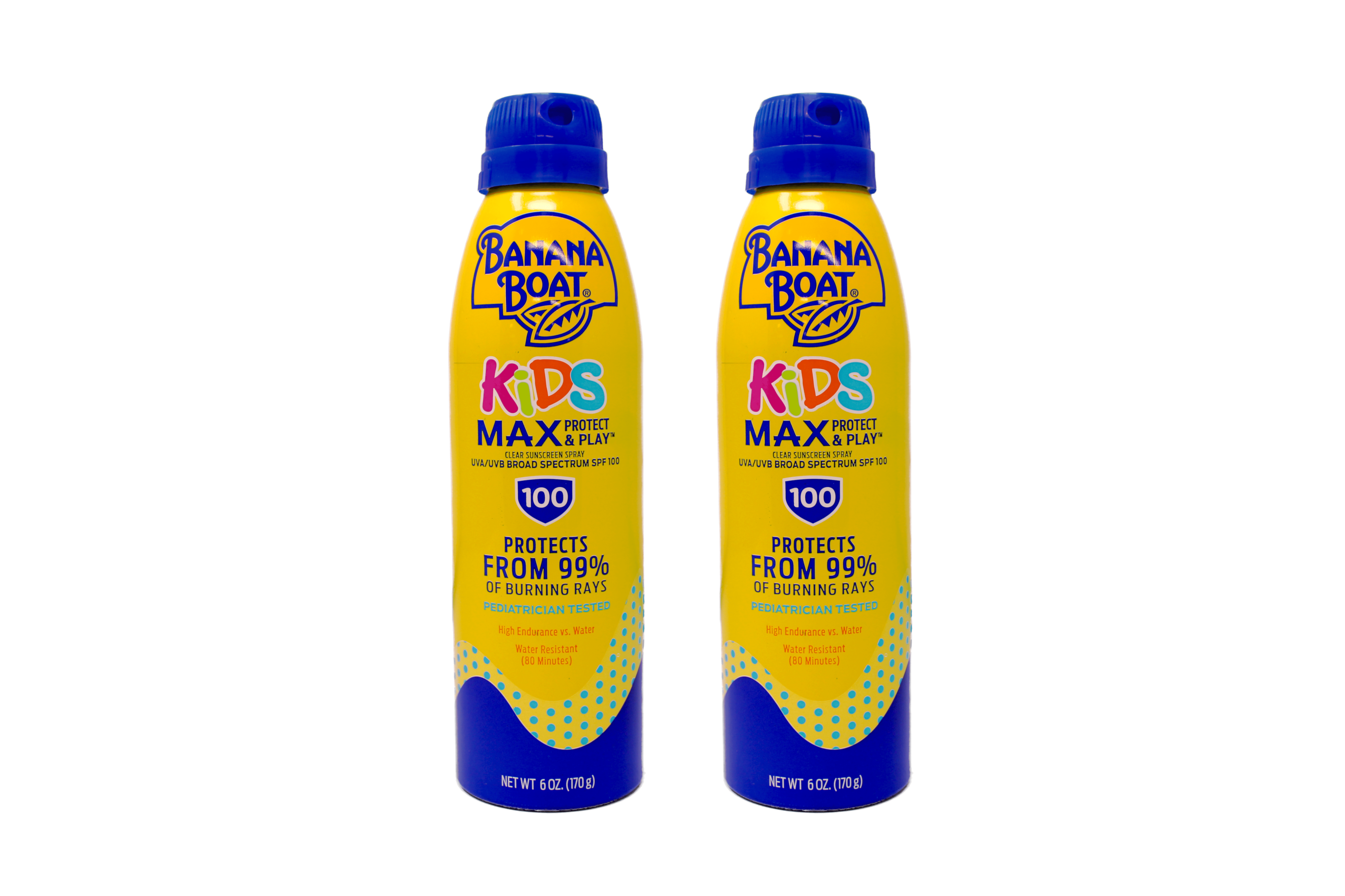 Banana Boat Kids Max Protect & Play Continuous Spray Sunscreen SPF 100 6 oz (Pack of 2)