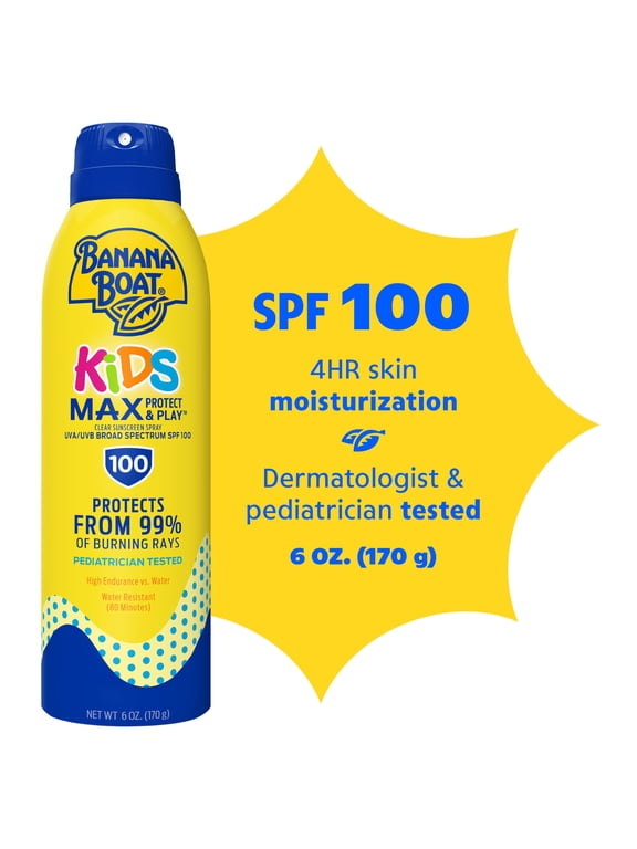 MAX Kids Sunscreen Spray SPF 100, Spray Sunscreen for Kids, Sunblock, 6 oz