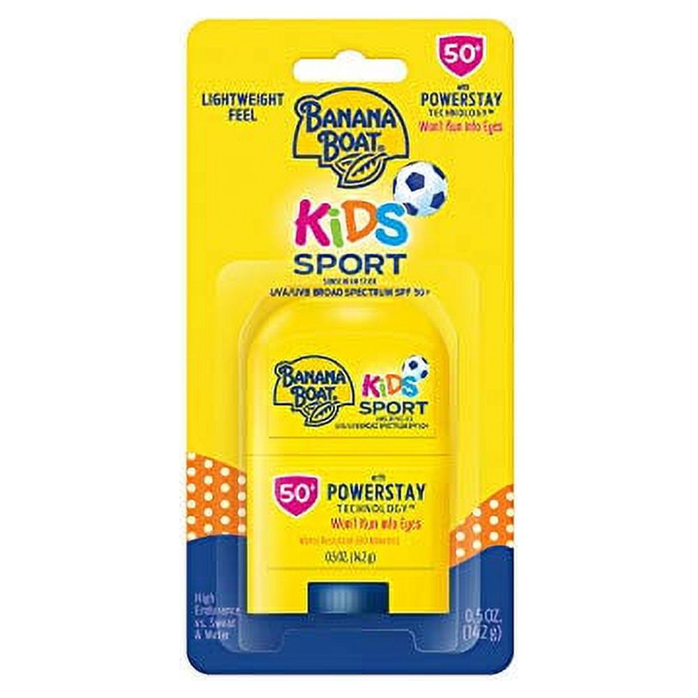Banana Boat Kids Sport Broad Spectrum Sunscreen Stick with SPF 50, 0.5 Ounce