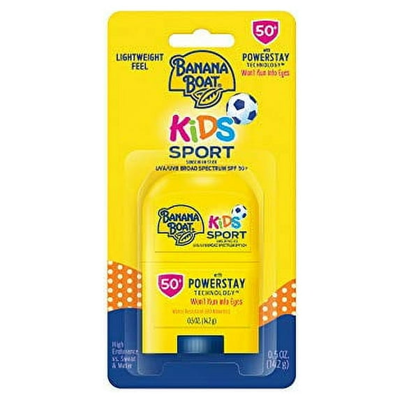 Banana Boat Kids Sport Broad Spectrum Sunscreen Stick with SPF 50, 0.5 Ounce
