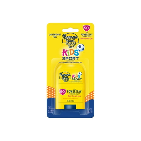 Banana Boat Kids Sport Sunscreen Stick SPF 50, Travel Sunscreen, 0.5oz