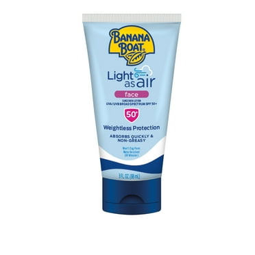 Banana Boat Light As Air Face Sunscreen Lotion SPF 50, Travel Size 3oz