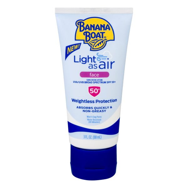 Banana Boat Light As Air Faces Reef Friendly Sunscreen Lotion, Broad SPF 50, 3 Ounces - Walmart.com