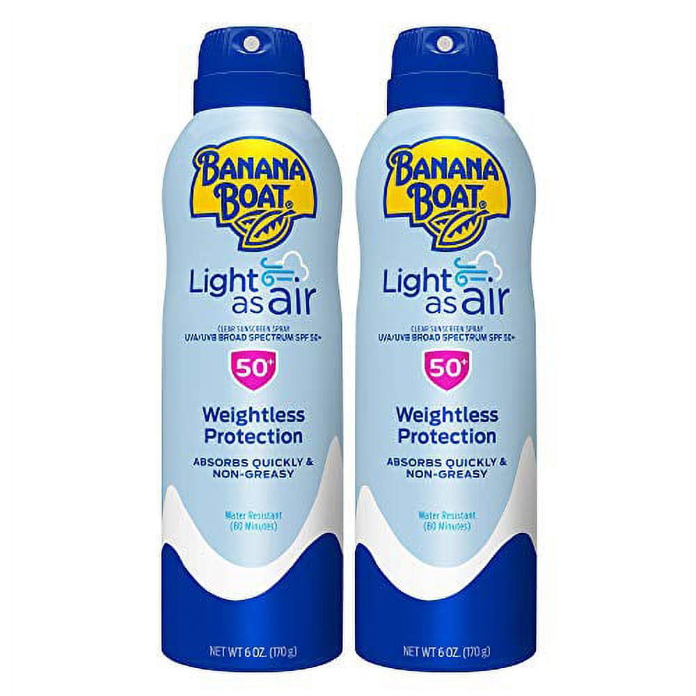 Banana Boat Light As Air Sunscreen Spray SPF 50 Twin Pack Lightweight