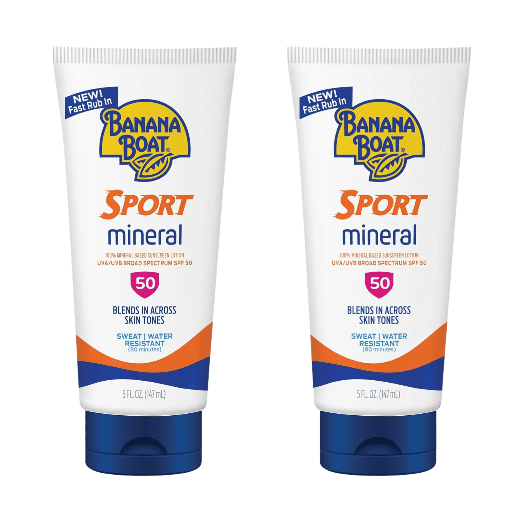 Banana Boat Mineral Sport Lotion, SPF 50 5 fl oz (2 Pack)