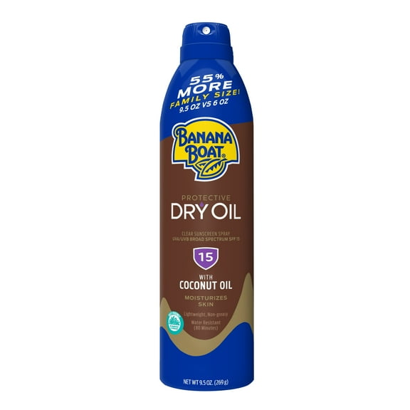Banana Boat Dry Oil Sunscreen Spray, SPF 15, 9.5 oz