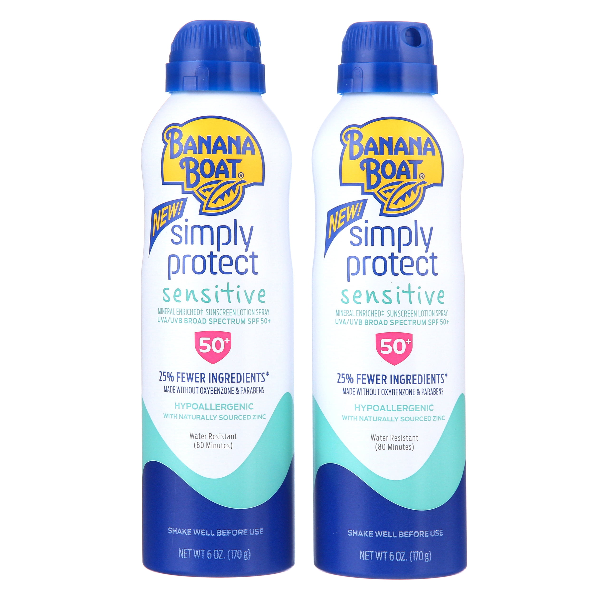 Banana Boat Sensitive Mineral Enriched Sunblock Spray SPF 50+, 6oz ...