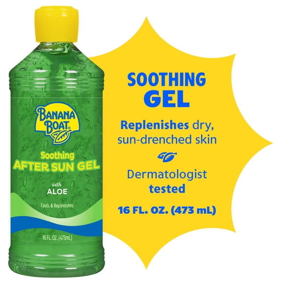 Banana Boat Soothing after Sun Aloe Gel for Sunburn Relief, All Skin After Sun Protection, 16 fl oz