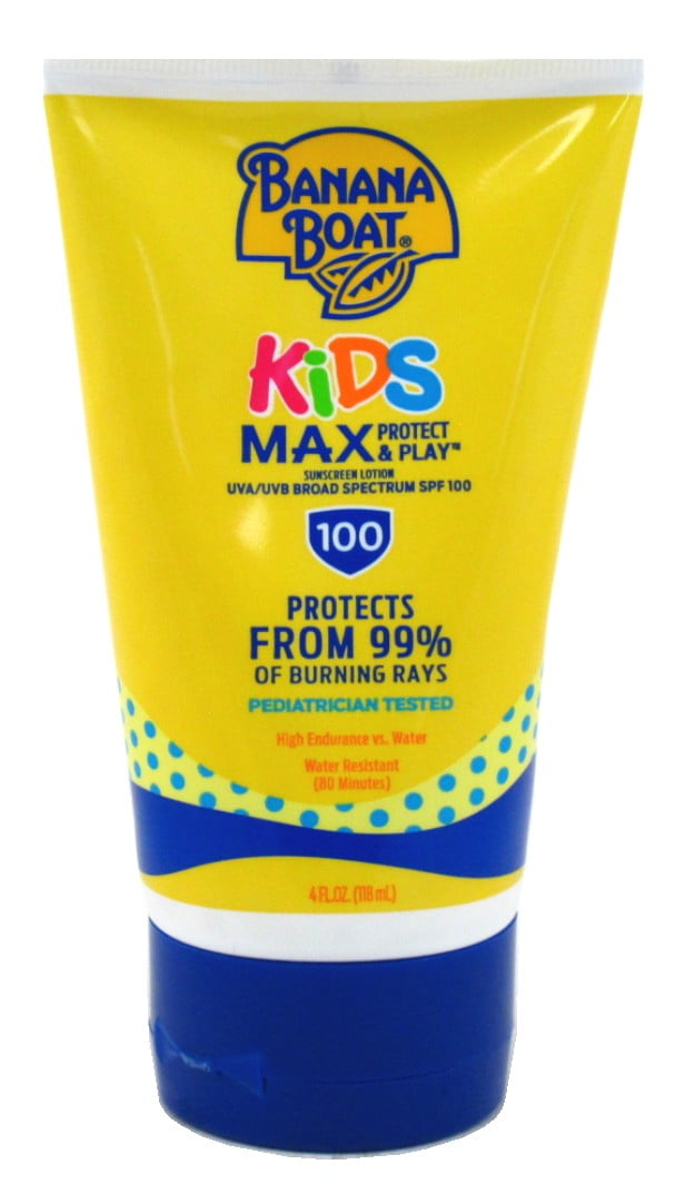 Banana Boat Spf#100 Kids Max Protect & Play Lotion 4 Ounce (118ml) (Pack of 2)