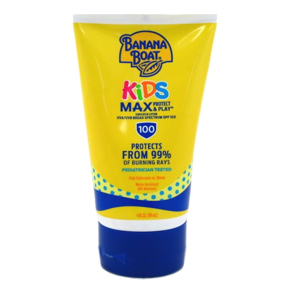 Banana Boat Spf#100 Kids Max Protect & Play Lotion 4 Ounce (118ml) (Pack of 2)