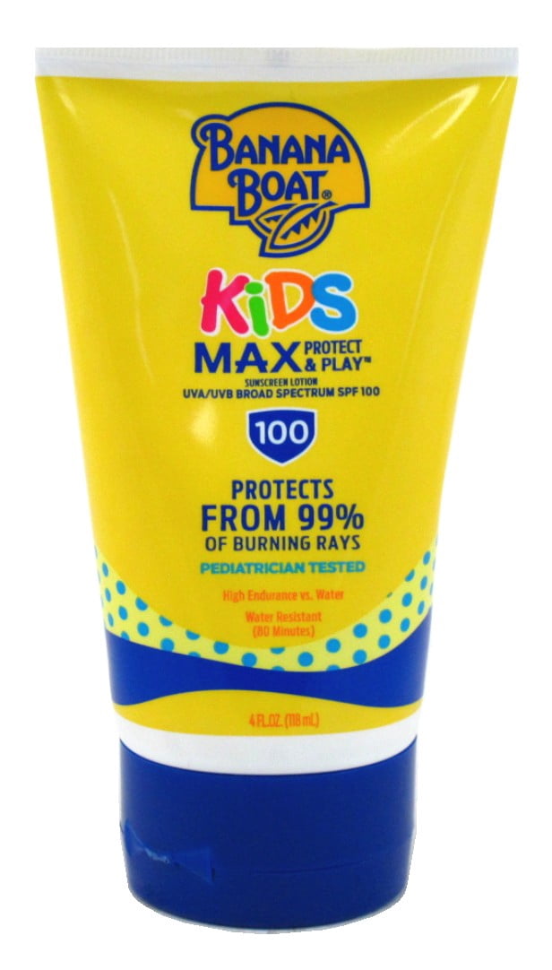 Banana Boat Spf#100 Kids Max Protect & Play Lotion 4 Ounce (118ml) (Pack of 3)