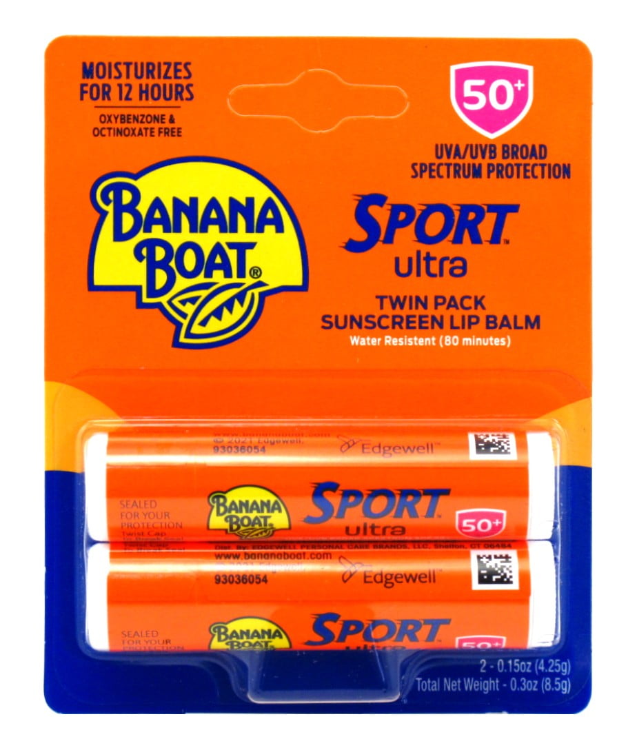 Banana Boat Spf#50+ Sport Ultra Lip Balm Twin Pack 0.15oz (Pack of 3)
