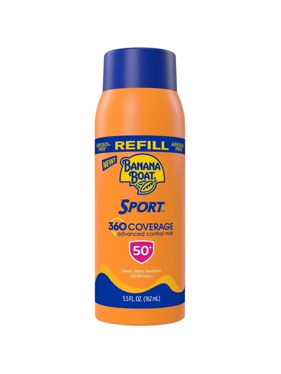 Sport 360 Coverage SPF 50 Sunscreen Mist Refill, Adult Sunscreen Spray Refill, 5.5 fl oz