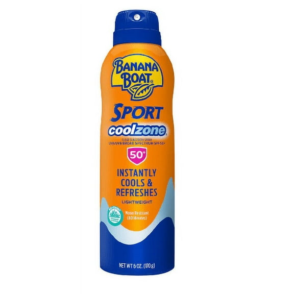 Banana Boat Sport Cool Zone Clear Sunscreen Spray SPF 50 Refreshing 6.0oz