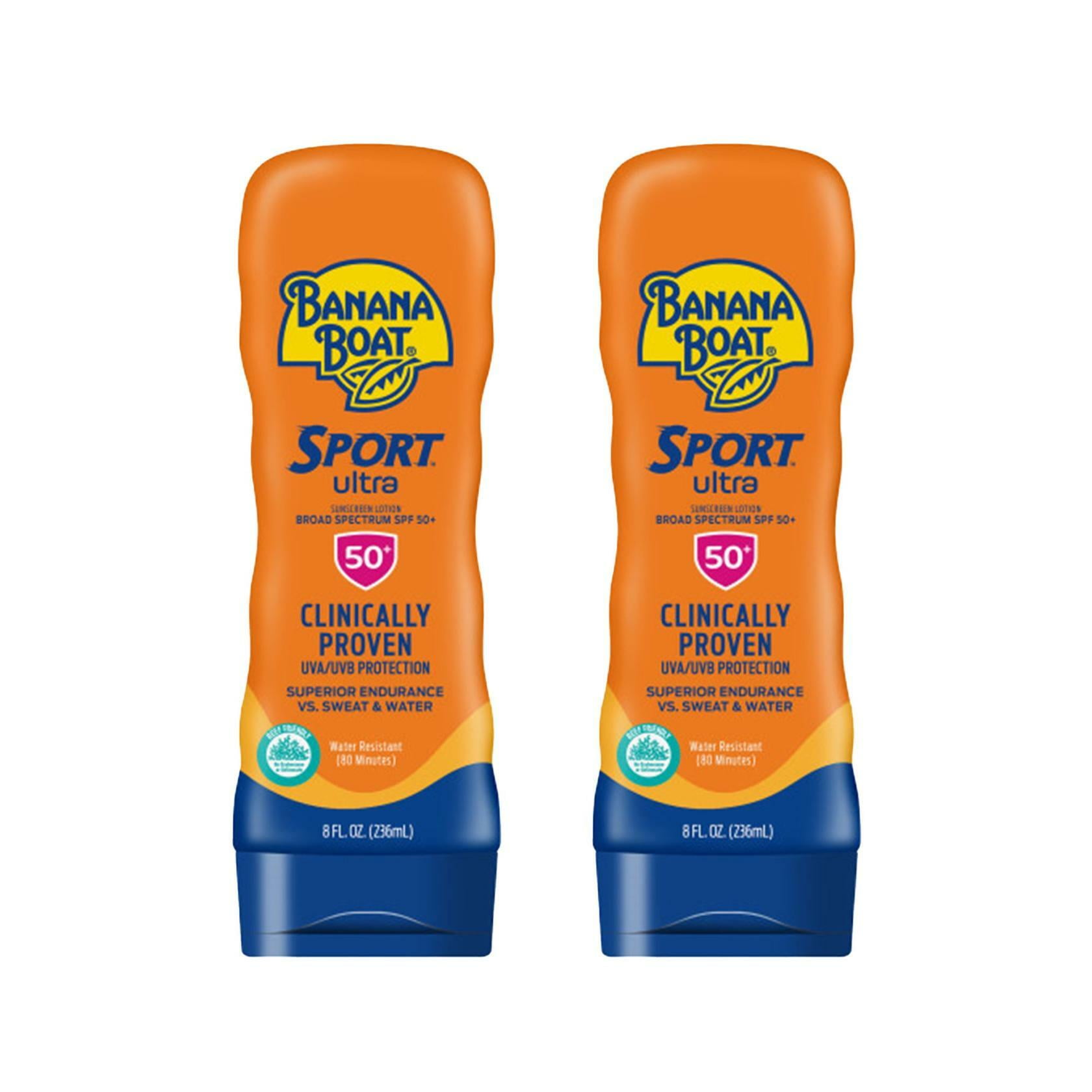 Banana Boat Sport Performance Sunscreen Lotion, SPF 50 8 oz (Pack of 2)