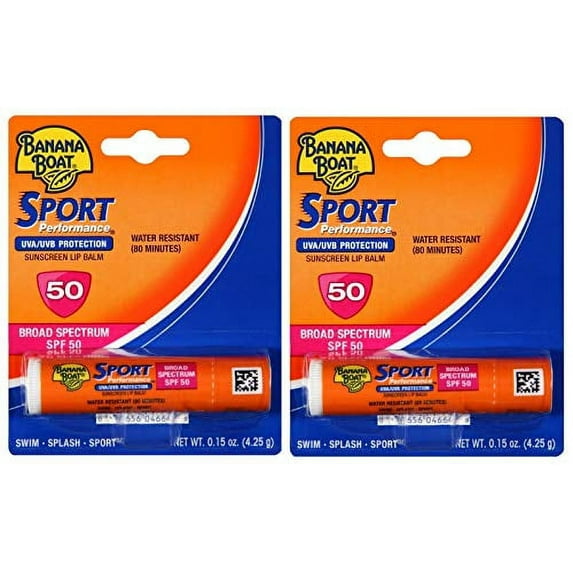Banana Boat Sport SPF 50 Sunscreen Lip Balm (2 Pack)