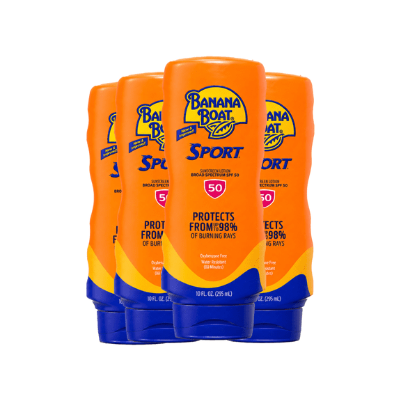 Banana Boat Sport SPF 50 Sunscreen Lotion, 10 oz 4 Pack