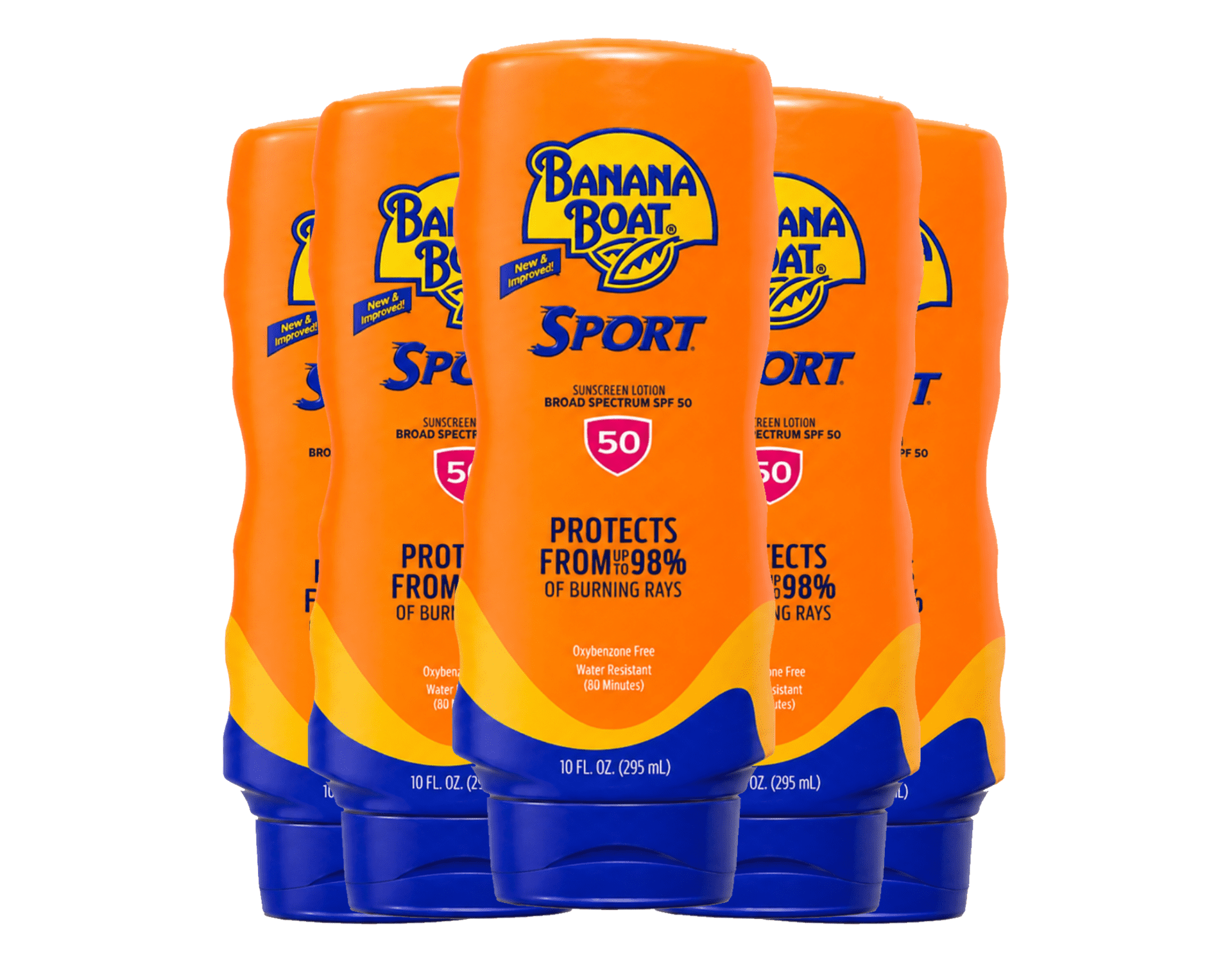 Banana Boat Sport SPF 50 Sunscreen Lotion, 10 oz 5 Pack
